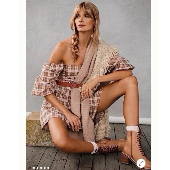 Faithfull The Brand Eryn Mini Dress Lori Check Print XL - Picture 4 of 12